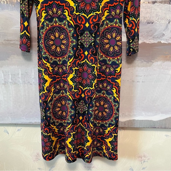 TIANA B. Slinky Liquid Knit Midi Dress Women S Paisley BOHO Drop Cowl Neck Retro - Picture 9 of 14